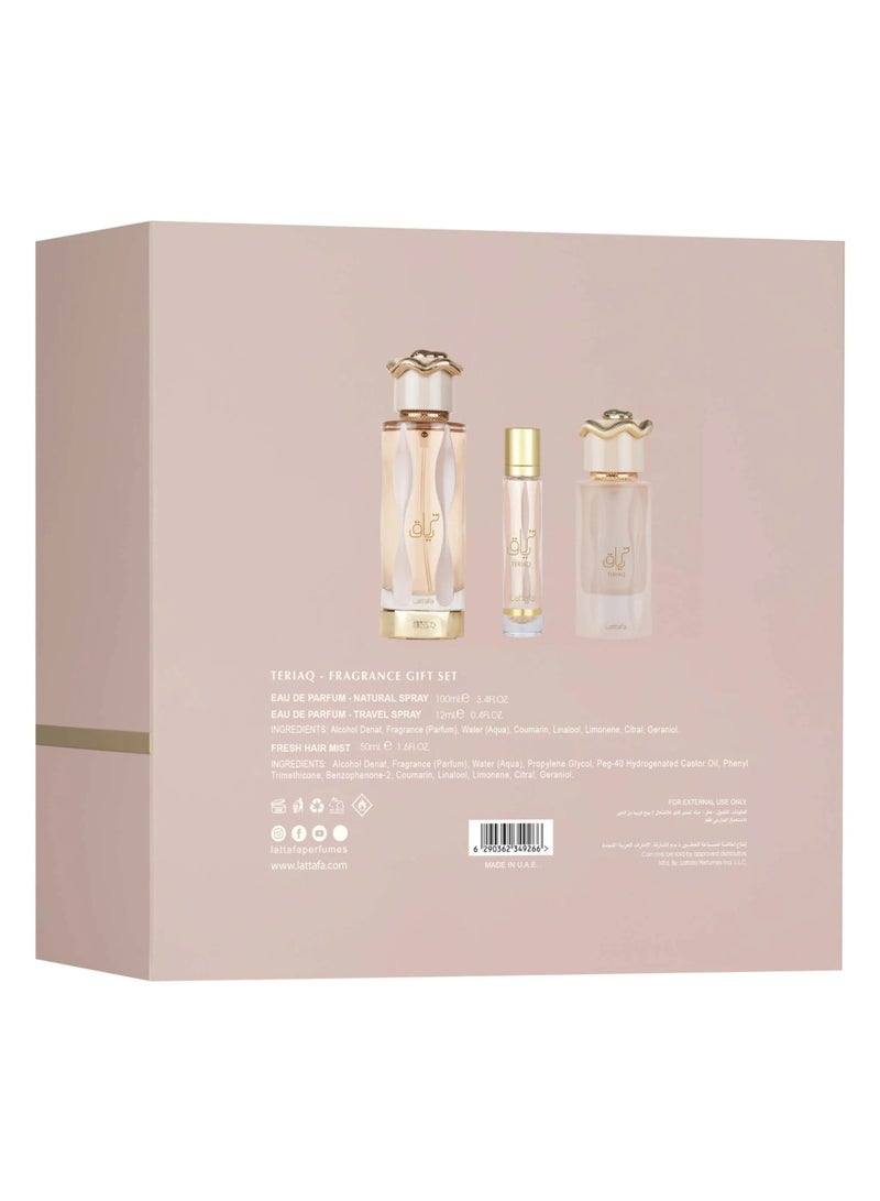 Lattafa Gift Set – Teriaq 100Ml – 12ml – Hairmist - Image 3